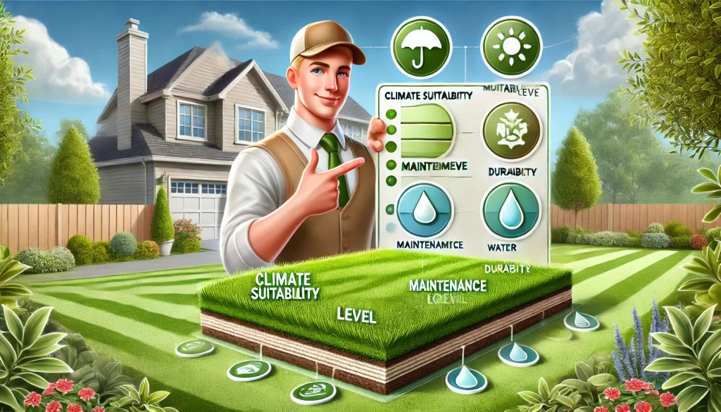 A vibrant green lawn in front of a luxurious villa, with soft, dense grass perfect for residential landscapes.