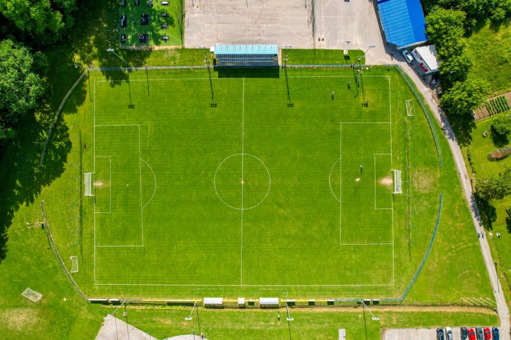 Premium sports turf grass on Indian Footbal ground for uniform growth