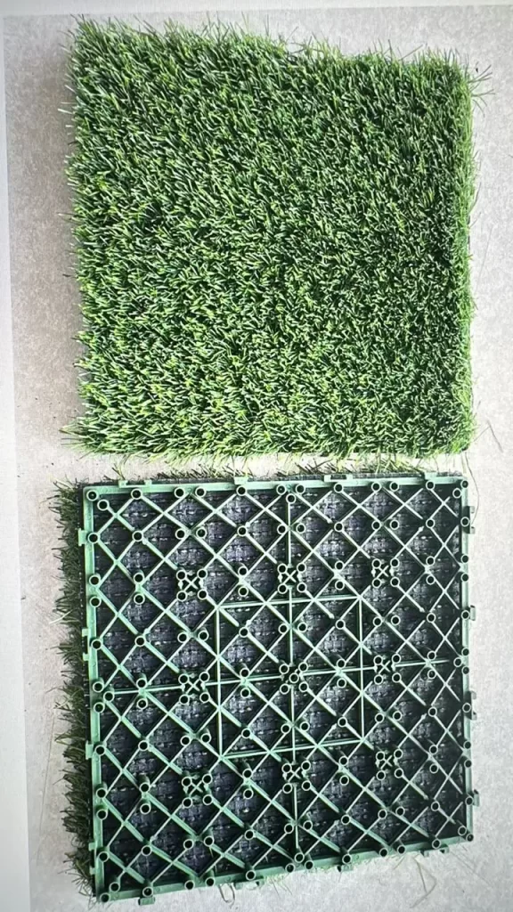 Artificial grass turf being installed in a modern home garden, low-maintenance lawn solution