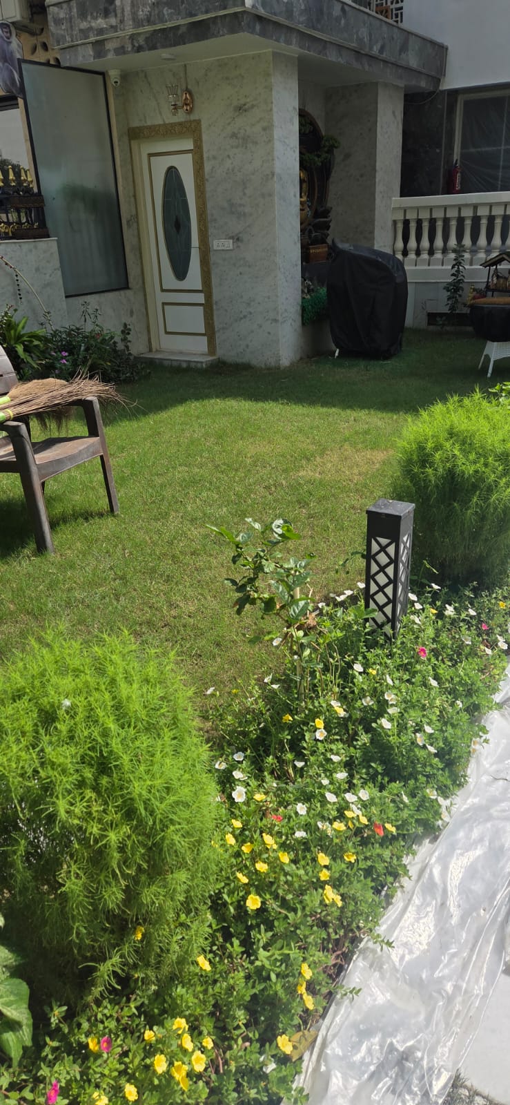 Site Inspection - American Bermuda Grass Lawn Installation in Gurgaon, Haryana